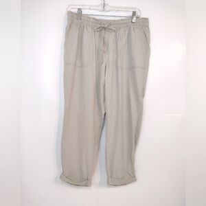 Old Navy women's tan linen blend pants size (M)